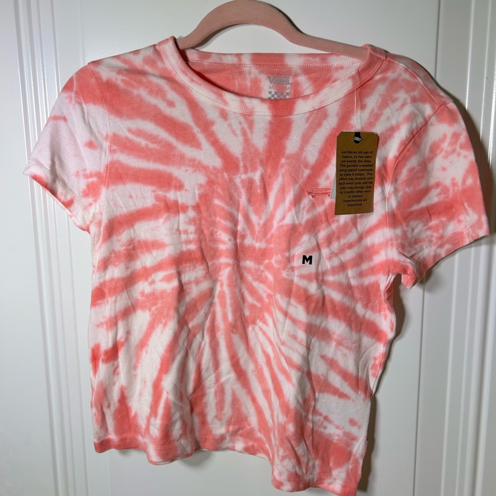New! VANS Pink and White Tie-Dye T-Shirt